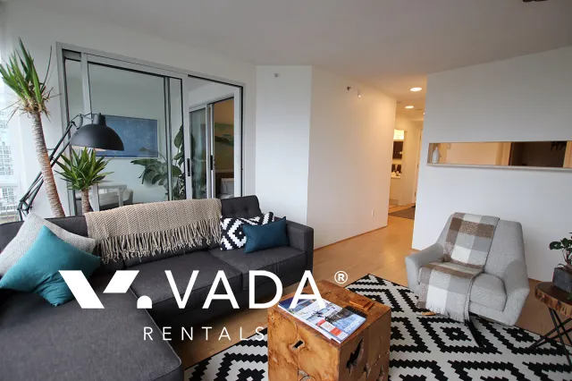 Park Plaza in Yaletown - Furnished 1 Bedroom Apartment For Rent in Vancouver at 1207 - 1188 Richards Street, Vancouver, BC