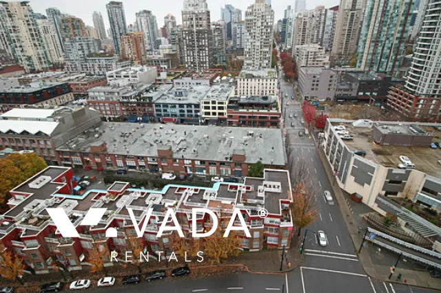 Waterworks in Yaletown - Furnished 1 Bedroom Apartment For Rent in Vancouver at 2501 - 1008 Cambie Street, Vancouver, BC