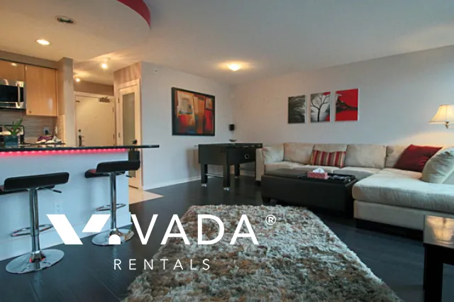 Waterworks in Yaletown - Furnished 1 Bedroom Apartment For Rent in Vancouver at 2501 - 1008 Cambie Street, Vancouver, BC