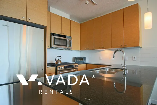 Flo in Brighouse - Furnished 1 Bedroom Apartment For Rent in Richmond at 1102 - 7360 Elmbridge Way, Richmond, BC