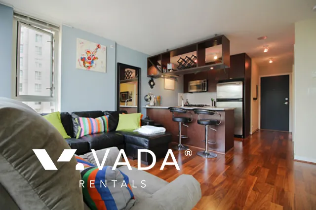 Miro in Yaletown - Furnished 1 Bedroom Apartment For Rent in Vancouver at 701 - 1001 Richards Street, Vancouver, BC