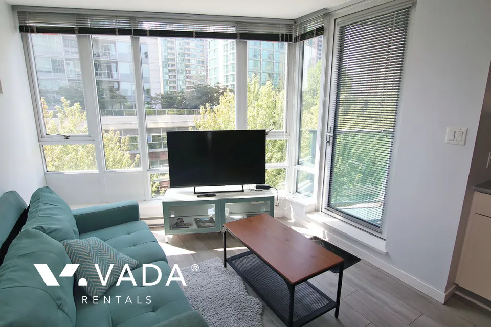 TV Towers in Yaletown - Furnished 1 Bedroom Apartment For Rent in Vancouver at 609 - 233 Robson Street, Vancouver, BC
