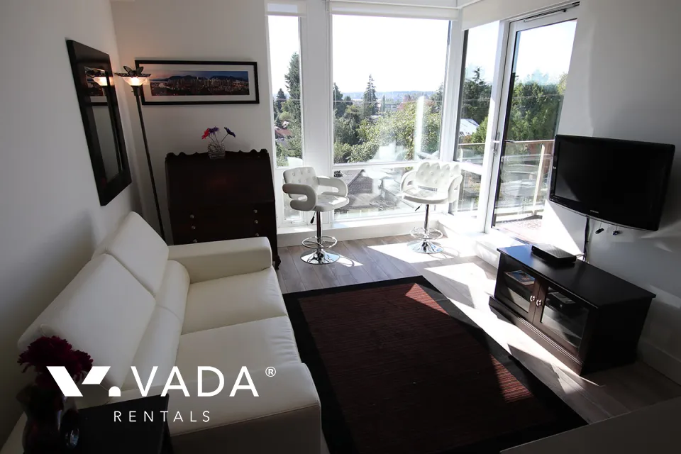 Beacon in Seylynn Village - Furnished 1 Bedroom Apartment For Rent in North Vancouver at 406 - 1550 Fern Street, North Vancouver, BC