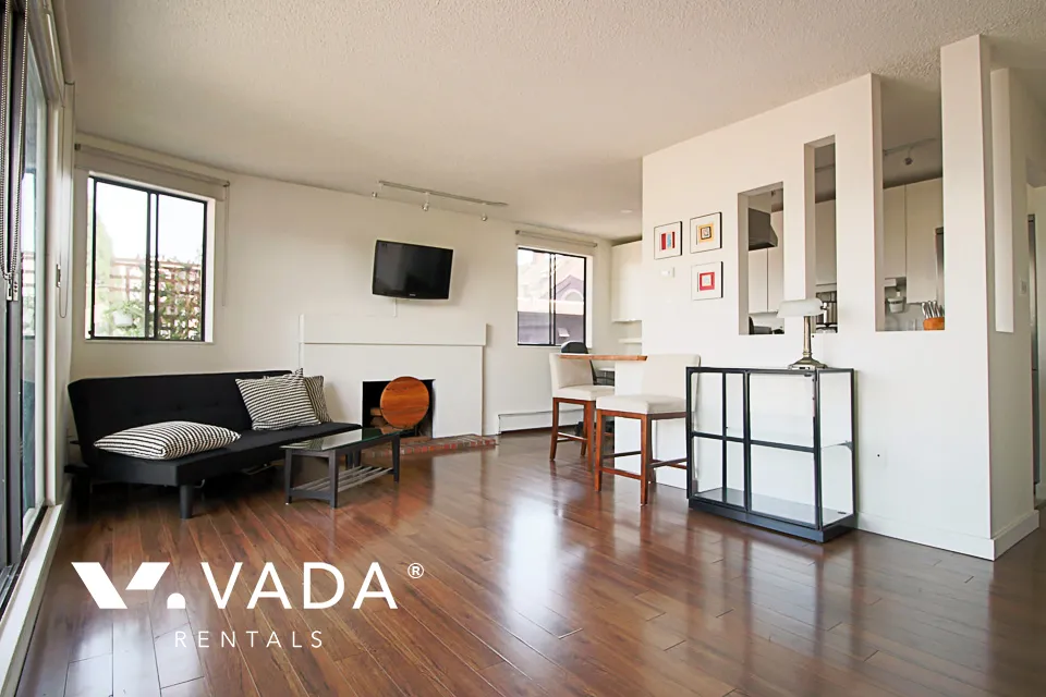 Sahlano Place in Kitsilano - Furnished 1 Bedroom Apartment For Rent in Vancouver at 204 - 1933 West 5th Avenue, Vancouver, BC