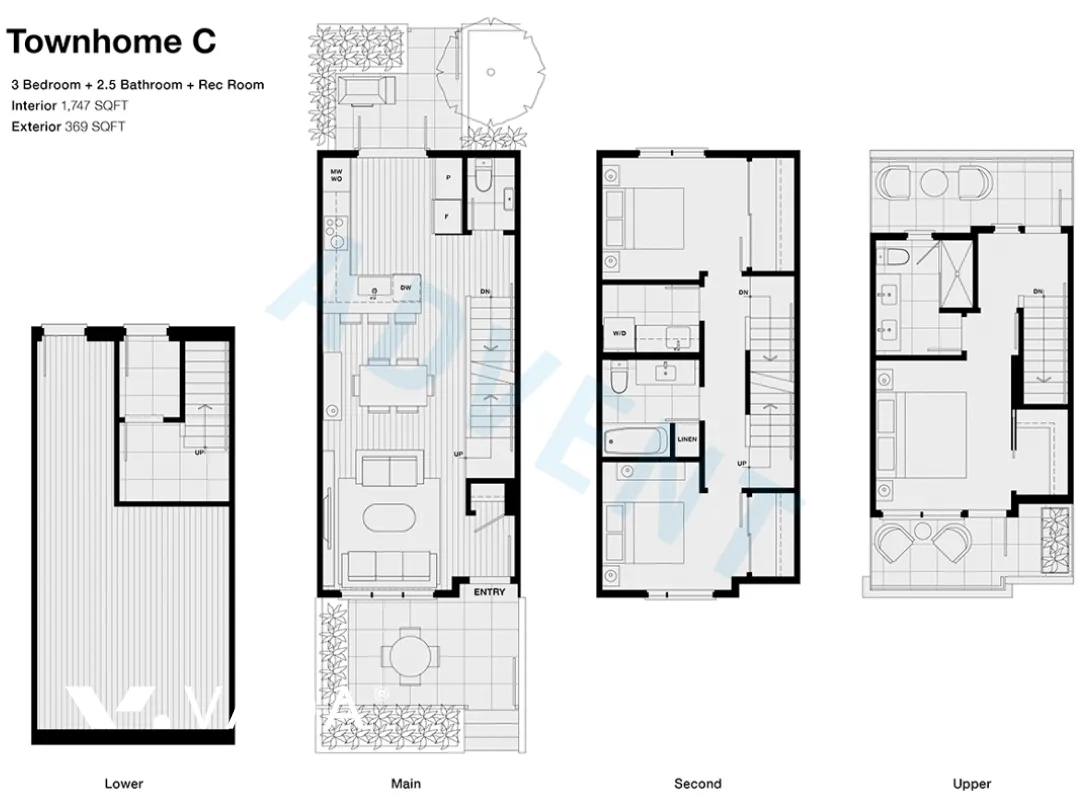 Format in Knight - 3 Bedroom Townhouse For Rent in Vancouver at 3987 Fleming Street, Vancouver, BC, V5N 0J1 - Floor Plan