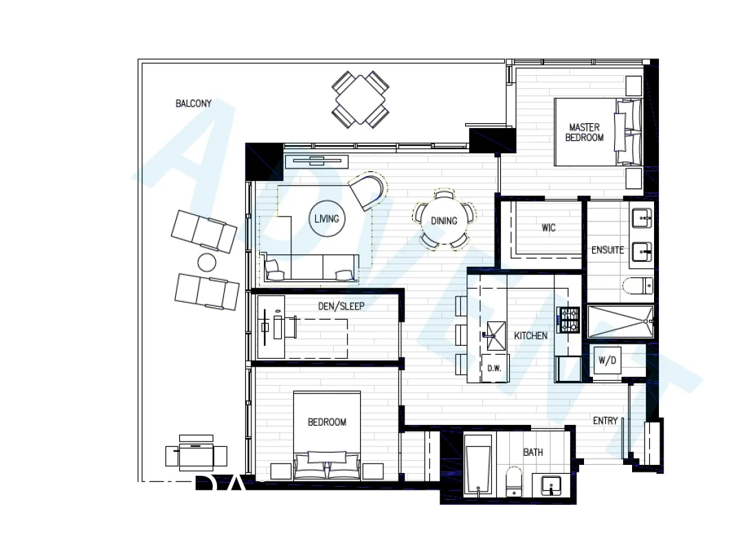 Triomphe in Brentwood - 2 Bedroom Apartment For Rent in Burnaby at 3508 - 1888 Gilmore Avenue, Burnaby, BC - Floor Plan