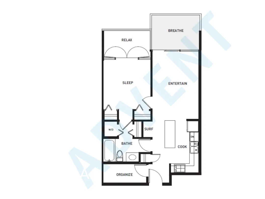 Stella in Mount Pleasant East - 1 Bedroom Apartment For Rent in Vancouver at 708 - 2770 Sophia Street, Vancouver, BC - Floor Plan