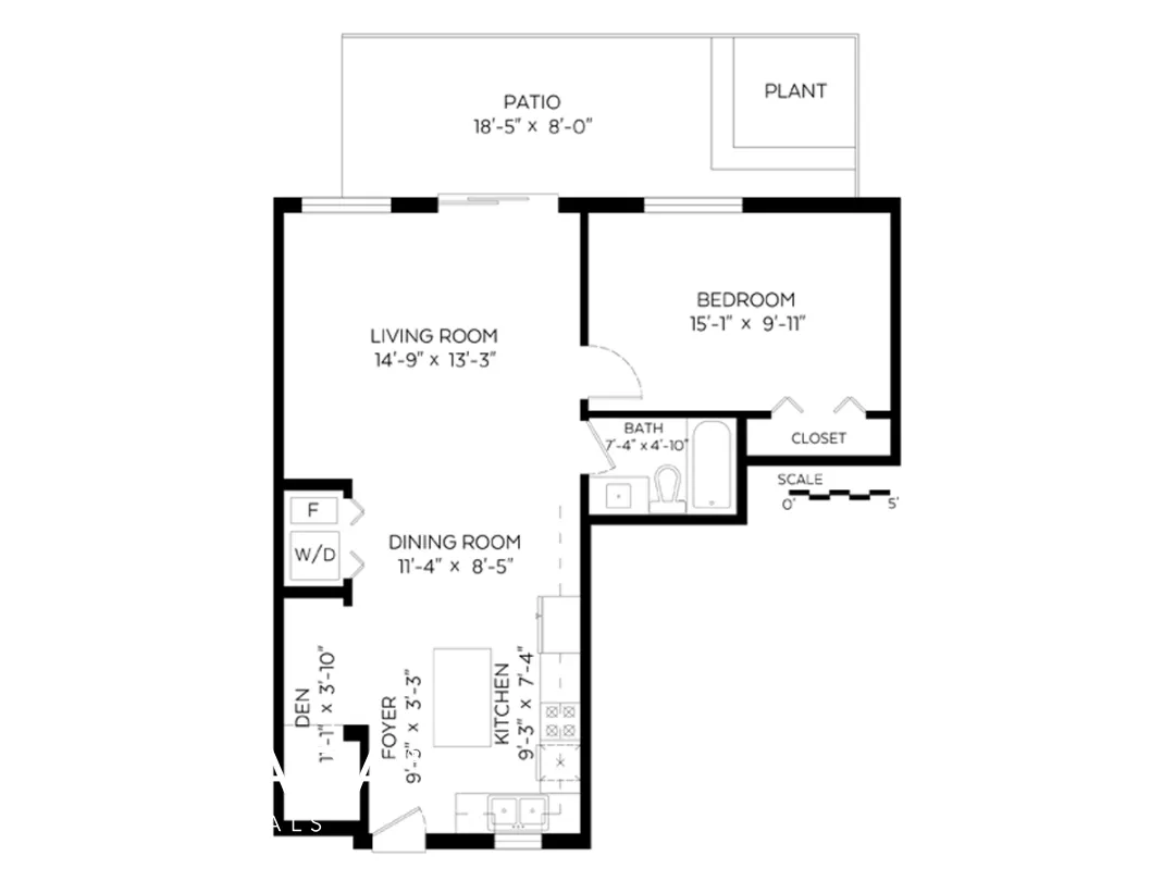 Sefton Springs in Central POCO - 1 Bedroom Apartment For Rent in Port Coquitlam at 106 - 3488 Sefton Street, Port Coquitlam, BC, V3B 3R2 - Floor Plan