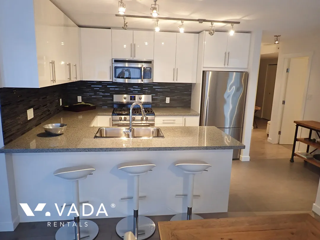 Nahanni in Port Moody Centre - Furnished 2 Bedroom Apartment For Rent in Port Moody at 506 - 660 Nootka Way, Port Moody, BC