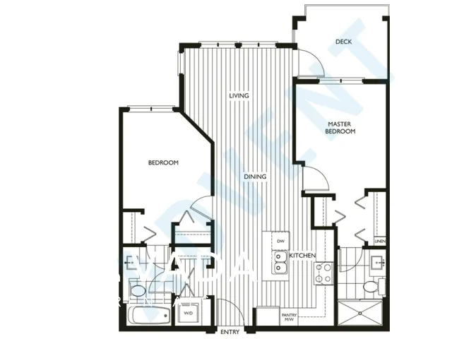 Regan's Walk in Coquitlam West - 2 Bedroom Apartment For Rent in Coquitlam at 107 - 611 Regan Avenue, Coquitlam, BC, V3J 3A3 - Floor Plan