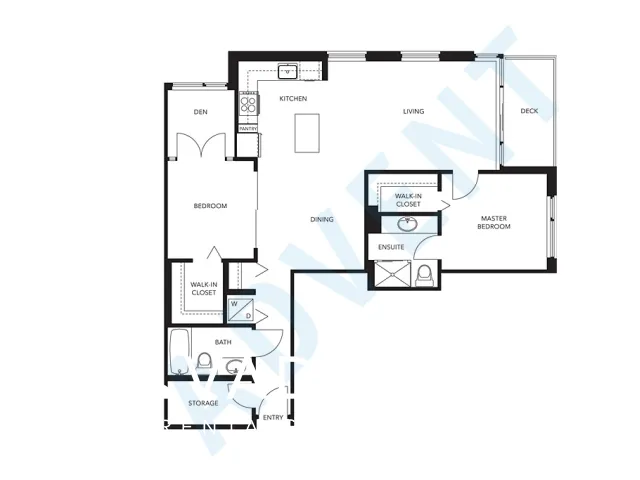 Foundry in Olympic Village - 2 Bedroom Apartment For Rent in Vancouver at 707 - 1833 Crowe Street, Vancouver, BC - Floor Plan