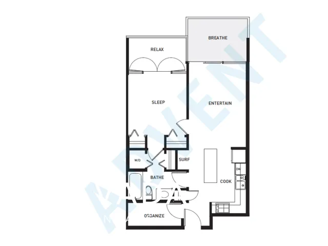 Stella in Mount Pleasant East - 1 Bedroom Apartment For Rent in Vancouver at 708 - 2770 Sophia Street, Vancouver, BC - Floor Plan