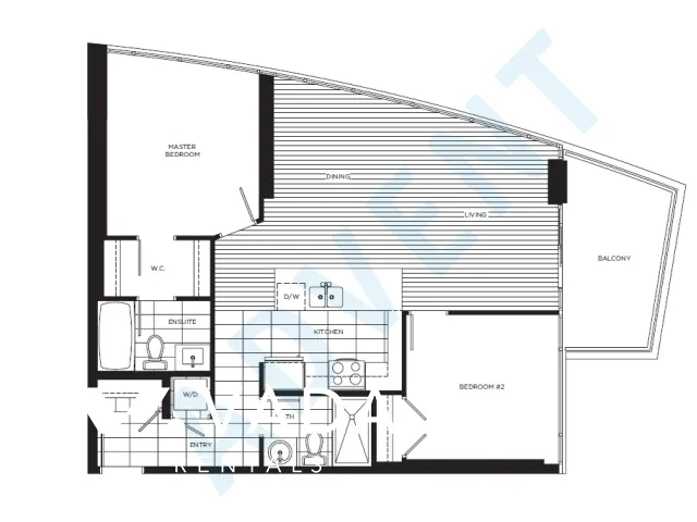 FLO in Brighouse - Furnished 2 Bedroom Apartment For Rent in Richmond at 1206 - 7360 Elmbridge Way, Richmond, BC - Floor Plan