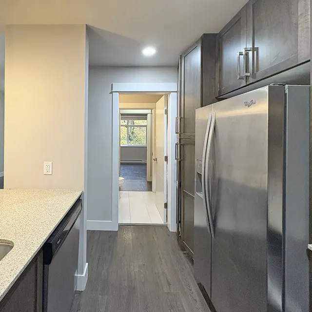 Orchid Riverside in Central POCO - 1 Bedroom Apartment For Rent in Port Coquitlam at 411 - 2495 Wilson Avenue, Port Coquitlam, BC, V3C 0E4