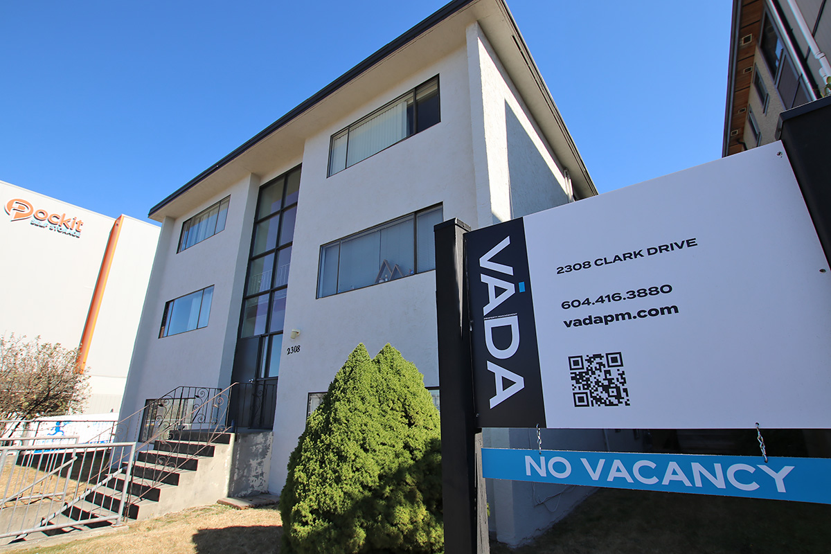 Managed by VADA® Property Management. 2308 Clark Drive, Vancouver.